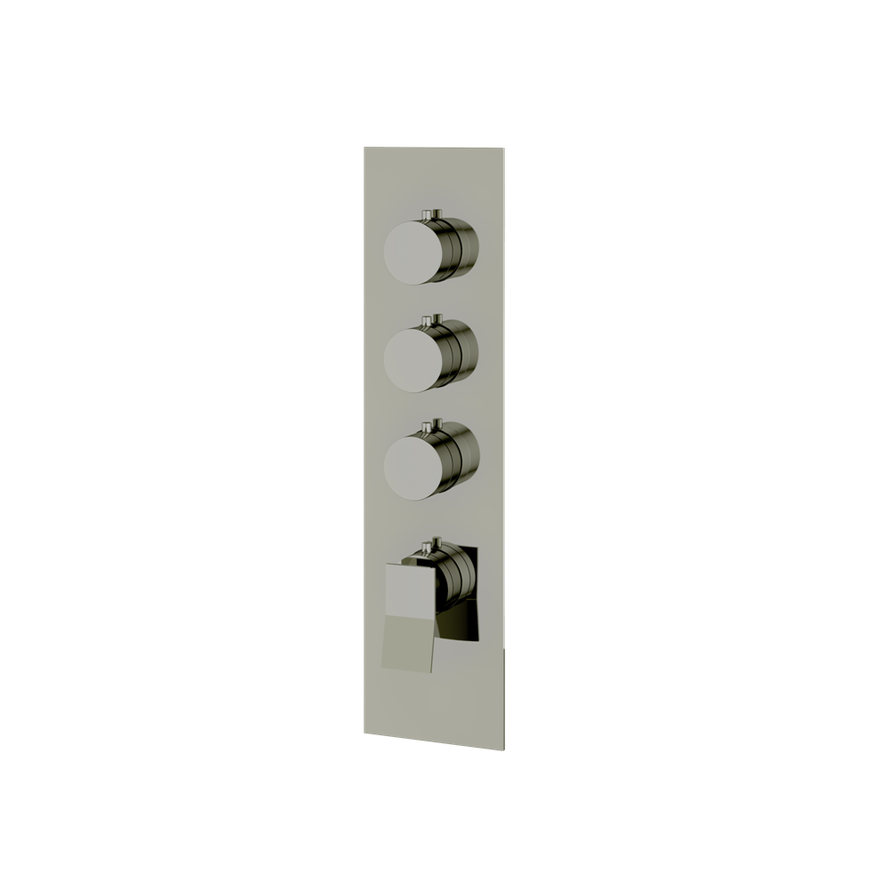 Aquabrass - Chicane Square/Round Trim Set for 3 Shut-Off Thermostatic Valve