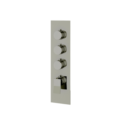 Aquabrass - Chicane Square/Round Trim Set for 3 Shut-Off Thermostatic Valve