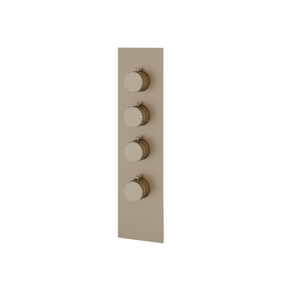 Aquabrass - Tosca Square/Round Trim Set for 3 Shut-Off Thermostatic Valve
