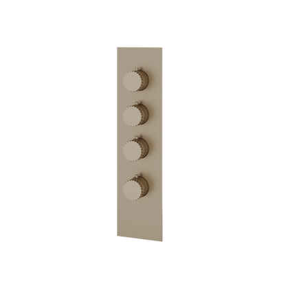Aquabrass - Tosca Square/Round Trim Set for 3 Shut-Off Thermostatic Valve