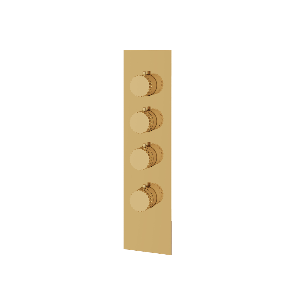 Aquabrass - Tosca Square/Round Trim Set for 3 Shut-Off Thermostatic Valve