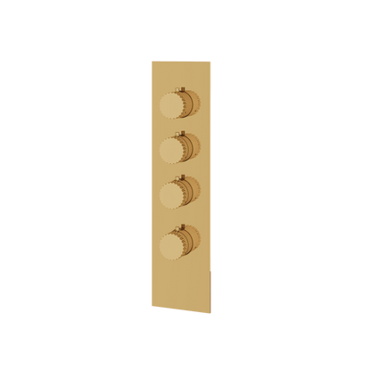 Aquabrass - Tosca Square/Round Trim Set for 3 Shut-Off Thermostatic Valve
