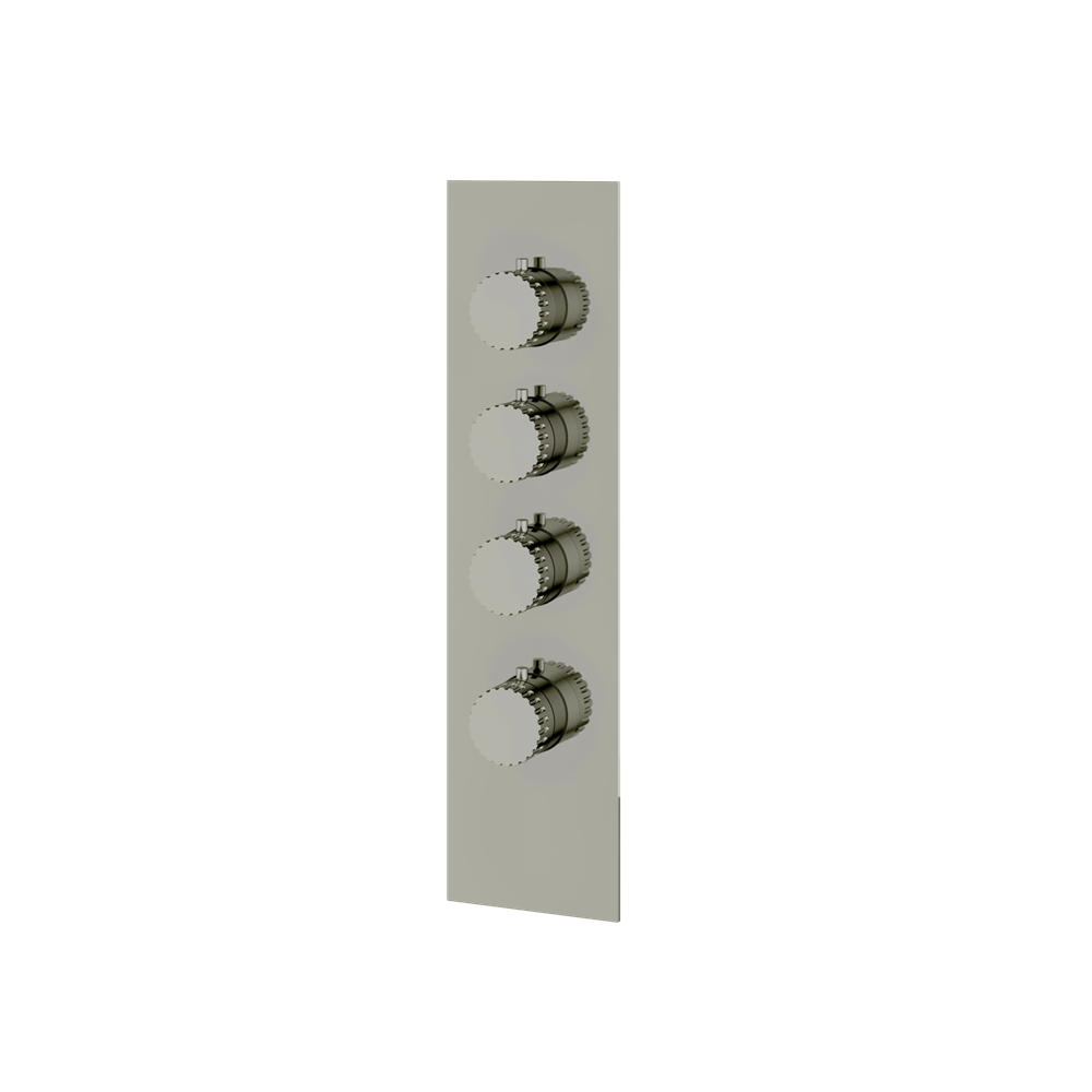 Aquabrass - Tosca Square/Round Trim Set for 3 Shut-Off Thermostatic Valve
