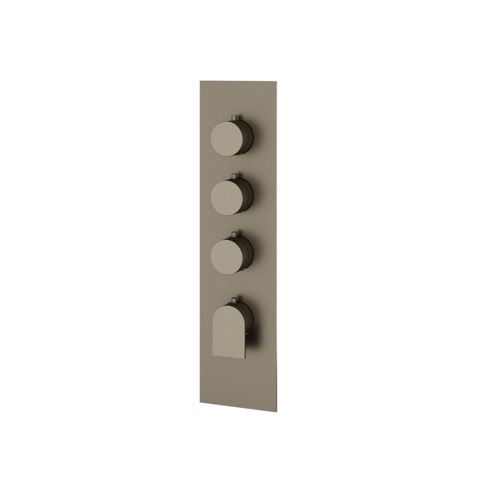 Aquabrass - Alpha Square/Round Trim Set for 3 Shut-Off Thermostatic Valve