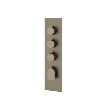 Aquabrass - Alpha Square/Round Trim Set for 3 Shut-Off Thermostatic Valve