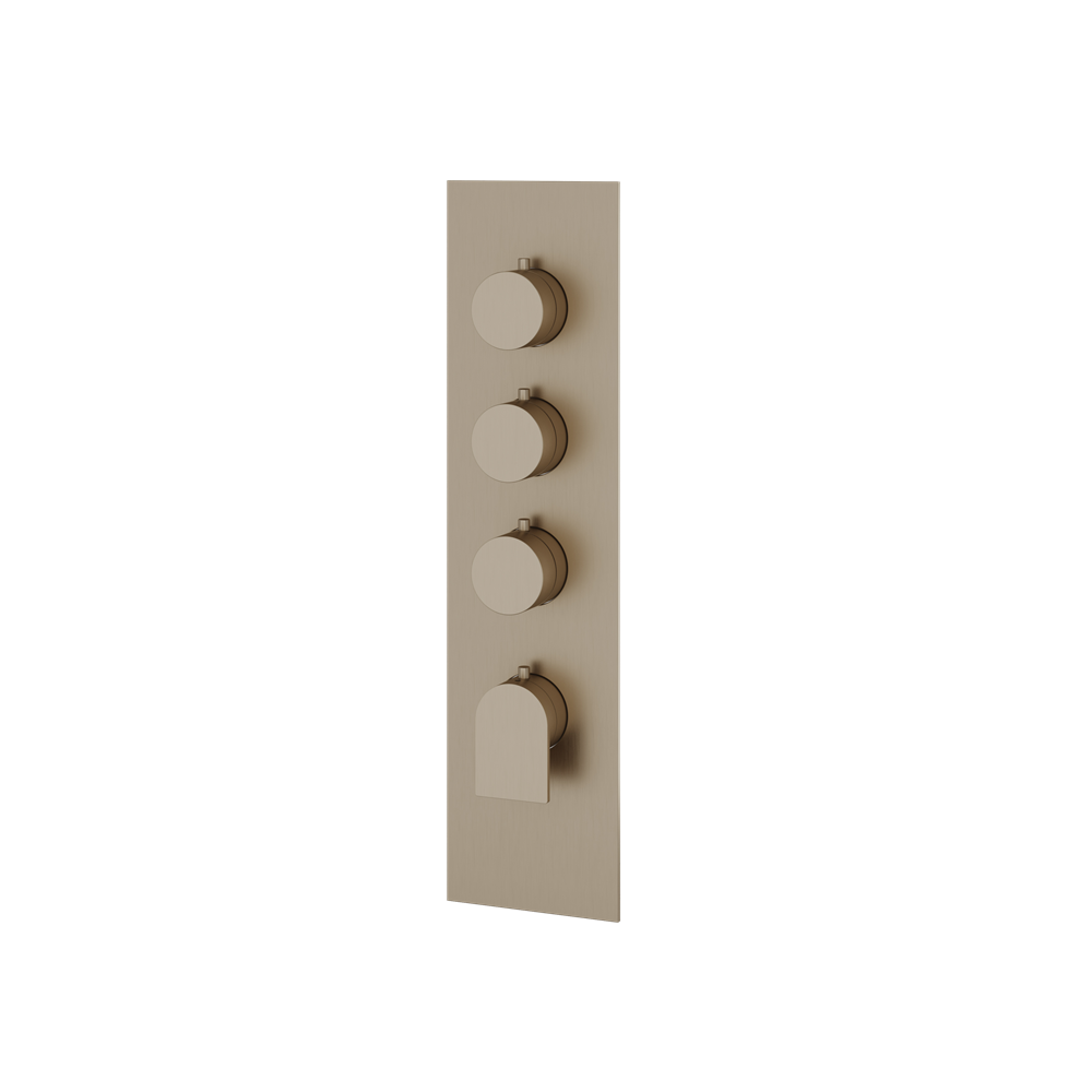Aquabrass - Alpha Square/Round Trim Set for 3 Shut-Off Thermostatic Valve