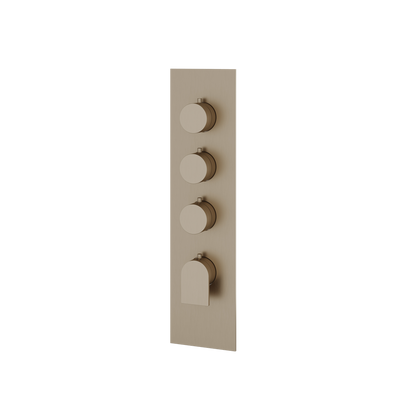 Aquabrass - Alpha Square/Round Trim Set for 3 Shut-Off Thermostatic Valve