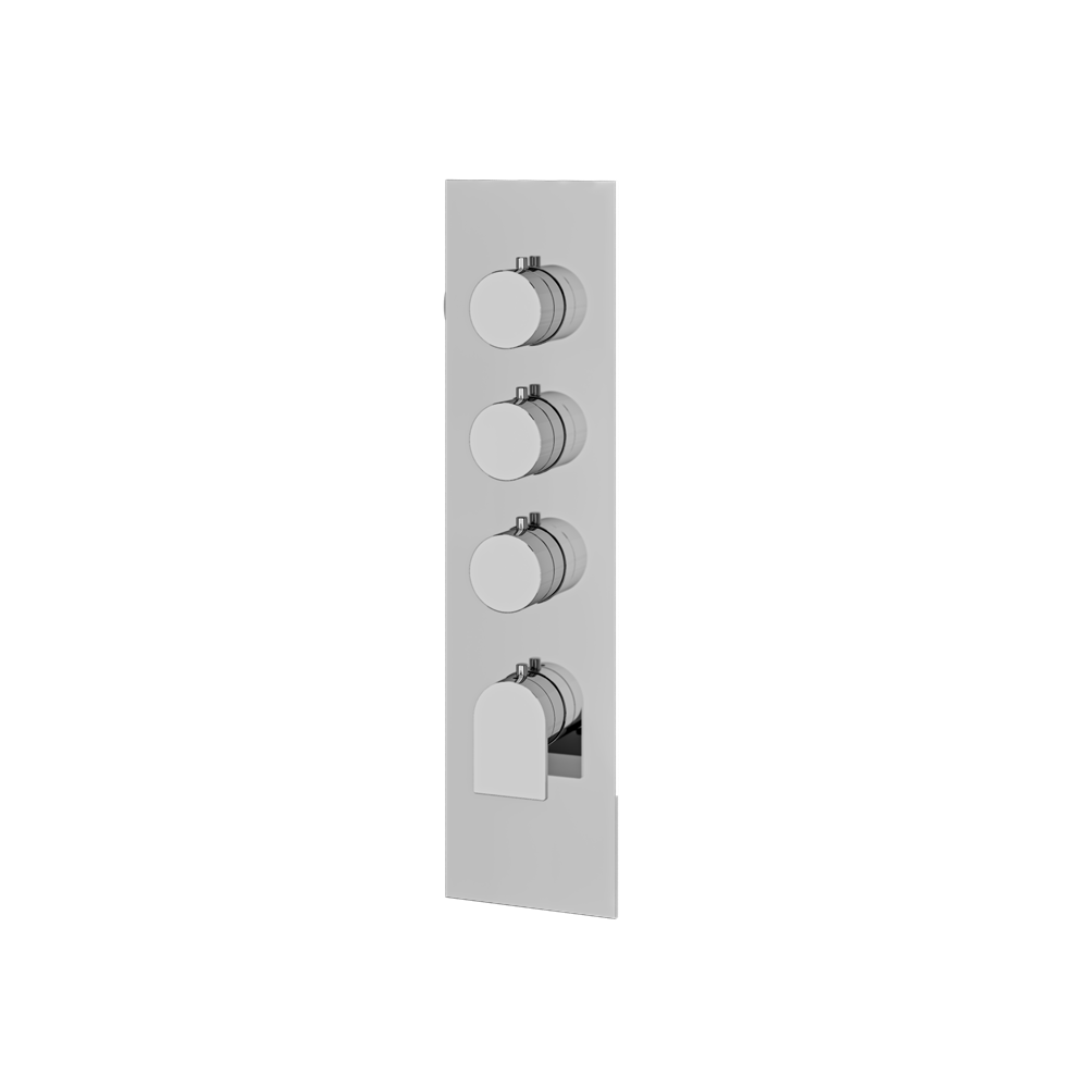 Aquabrass - Alpha Square/Round Trim Set for 3 Shut-Off Thermostatic Valve