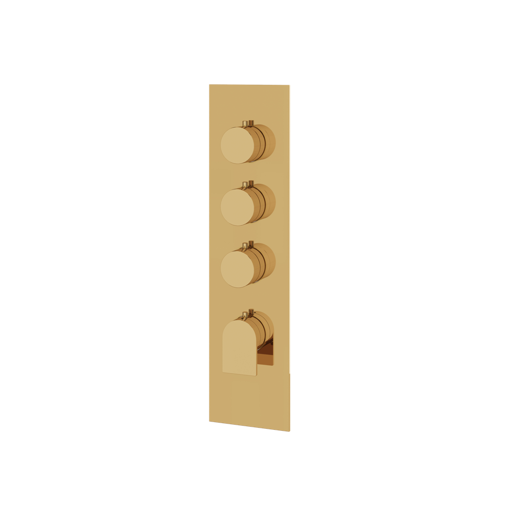 Aquabrass - Alpha Square/Round Trim Set for 3 Shut-Off Thermostatic Valve