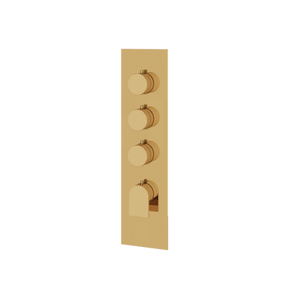 Aquabrass - Alpha Square/Round Trim Set for 3 Shut-Off Thermostatic Valve