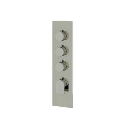 Aquabrass - Alpha Square/Round Trim Set for 3 Shut-Off Thermostatic Valve