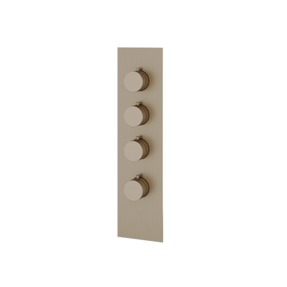 Aquabrass - Square/Round Trim Set for 3 Shut-Off Thermostatic Valve