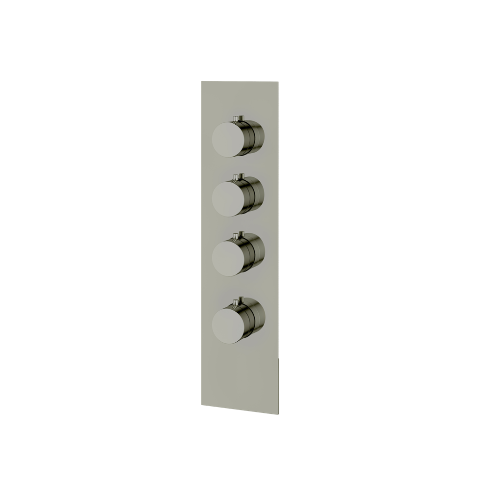 Aquabrass - Square/Round Trim Set for 3 Shut-Off Thermostatic Valve