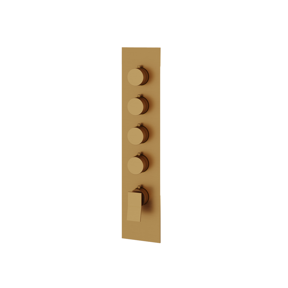Aquabrass - Chicane Square/Round Trim Set for 4 Shut-Off Thermostatic Valve