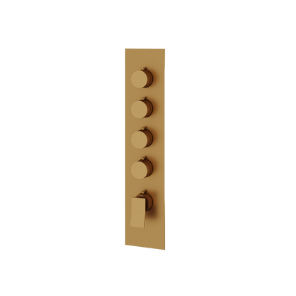 Aquabrass - Chicane Square/Round Trim Set for 4 Shut-Off Thermostatic Valve