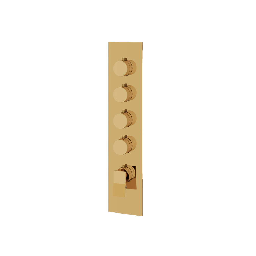 Aquabrass - Chicane Square/Round Trim Set for 4 Shut-Off Thermostatic Valve