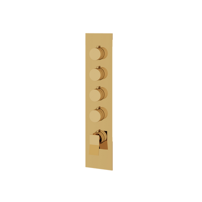 Aquabrass - Chicane Square/Round Trim Set for 4 Shut-Off Thermostatic Valve