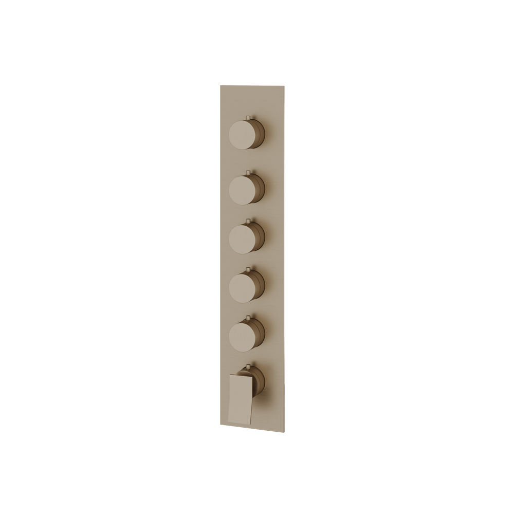 Aquabrass - Chicane Square/Round Trim Set for 5 Shut-Off Thermostatic Valve