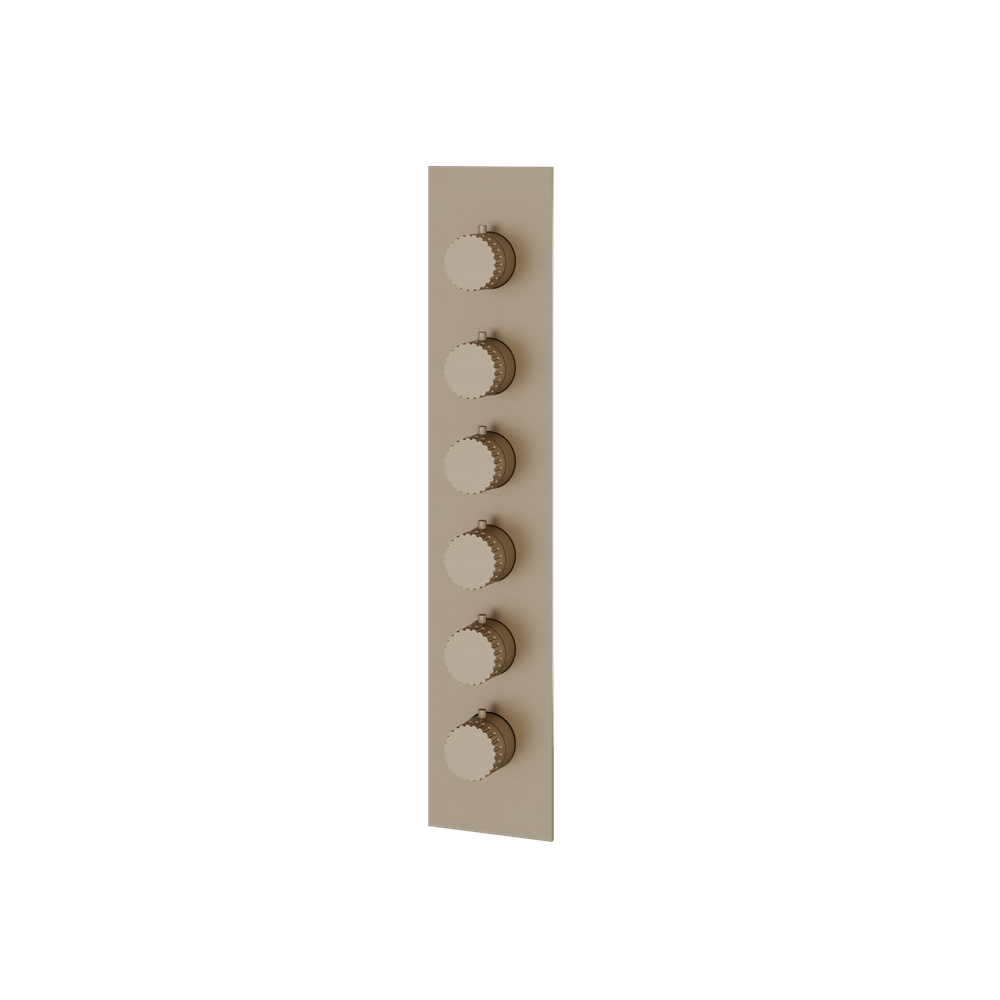 Aquabrass - Tosca Square/Round Trim Set for 5 Shut-Off Thermostatic Valve