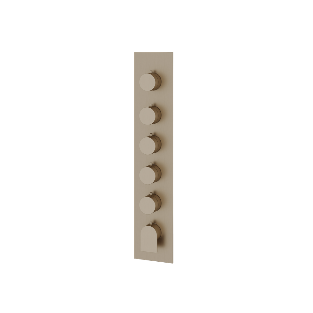 Aquabrass - Alpha Square/Round Trim Set for 5 Shut-Off Thermostatic Valve