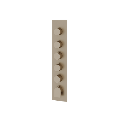Aquabrass - Alpha Square/Round Trim Set for 5 Shut-Off Thermostatic Valve