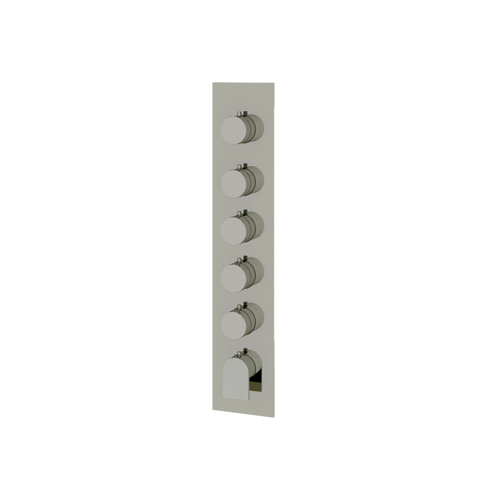 Aquabrass - Alpha Square/Round Trim Set for 5 Shut-Off Thermostatic Valve