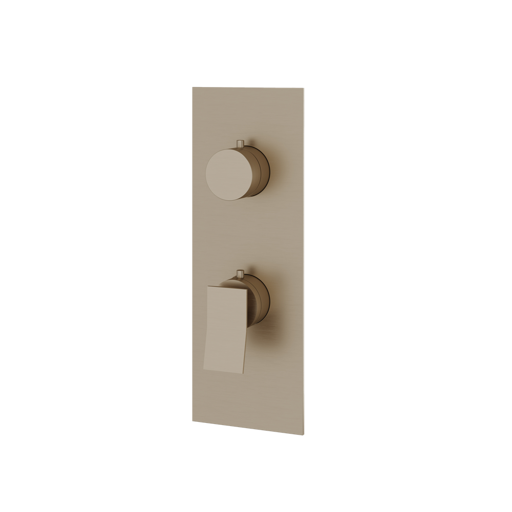 Aquabrass - Chicane Square/Round Trim Set with Diverter for Thermostatic Valve - 2-Way shared
