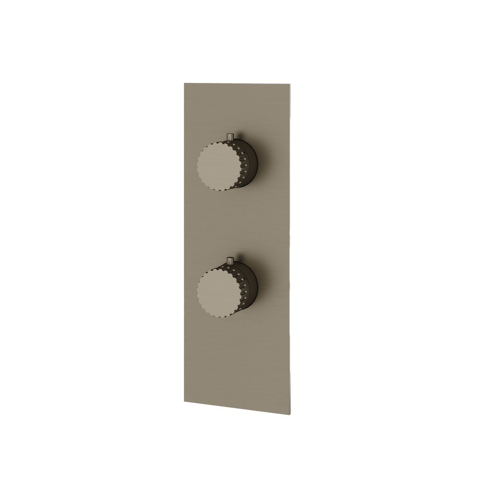 Aquabrass - Tosca Square/Round Trim Set with Diverter for Thermostatic Valve - 2-Way shared
