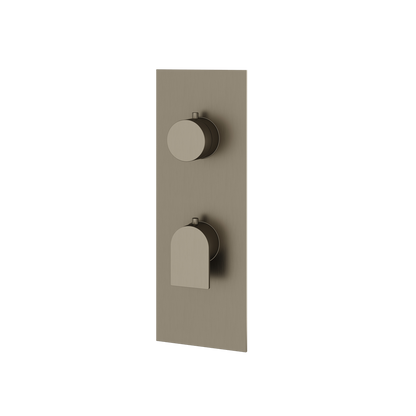 Aquabrass - Alpha Square/Round Trim Set with Diverter for Thermostatic Valve - 2-Way shared