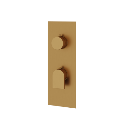 Aquabrass - Alpha Square/Round Trim Set with Diverter for Thermostatic Valve - 2-Way shared
