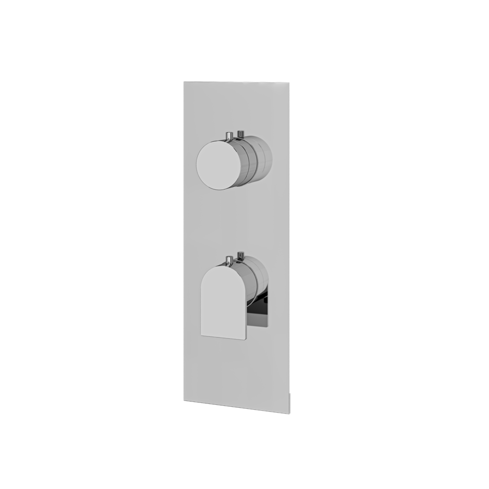 Aquabrass - Alpha Square/Round Trim Set with Diverter for Thermostatic Valve - 2-Way shared