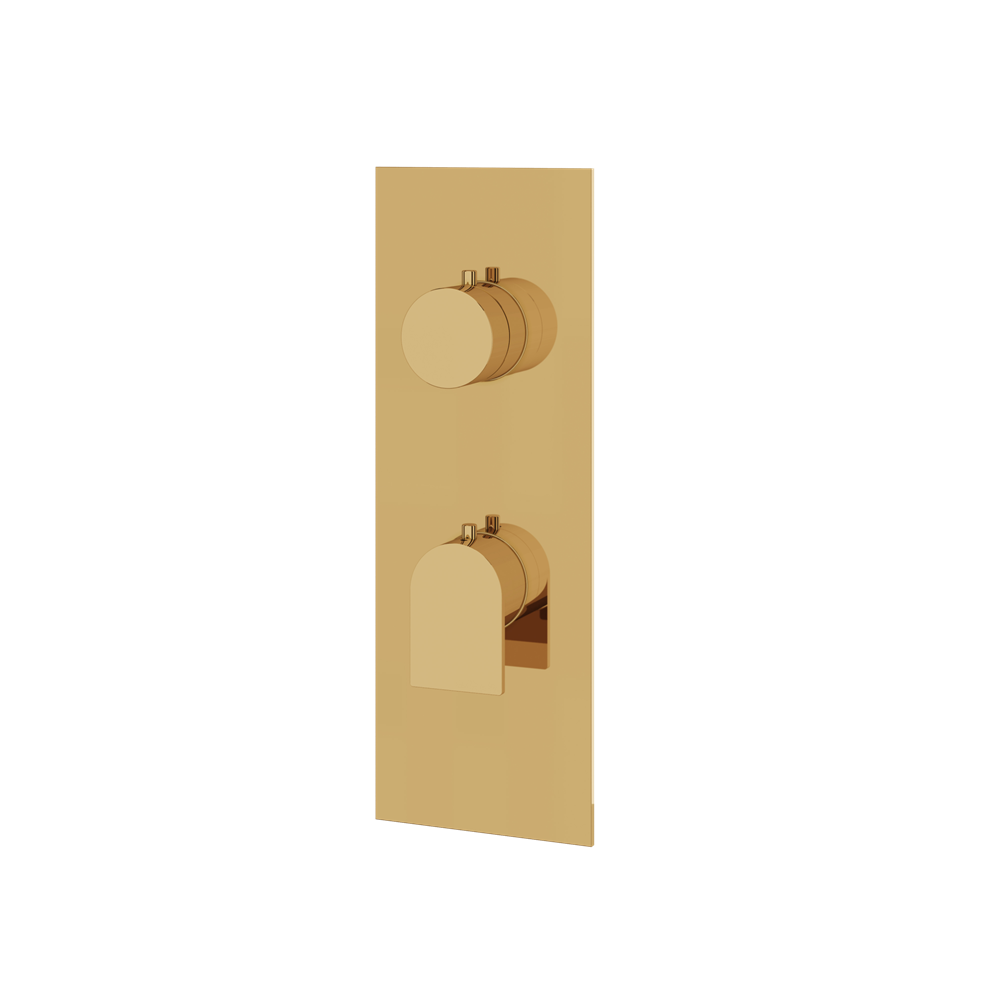 Aquabrass - Alpha Square/Round Trim Set with Diverter for Thermostatic Valve - 2-Way shared