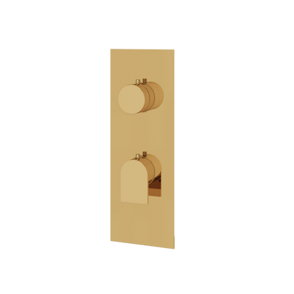 Aquabrass - Alpha Square/Round Trim Set with Diverter for Thermostatic Valve - 2-Way shared