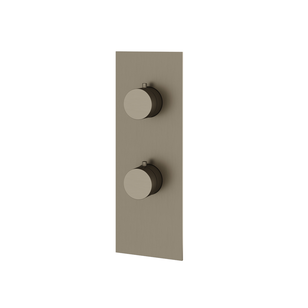 Aquabrass - Square/Round Trim Set with Diverter for Thermostatic Valve - 2-Way shared