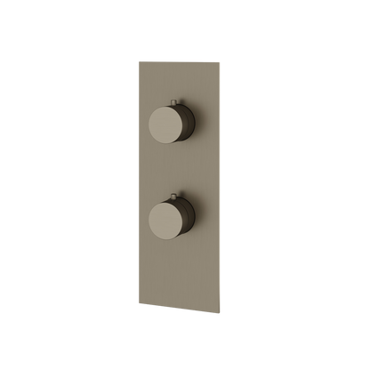 Aquabrass - Square/Round Trim Set with Diverter for Thermostatic Valve - 2-Way shared