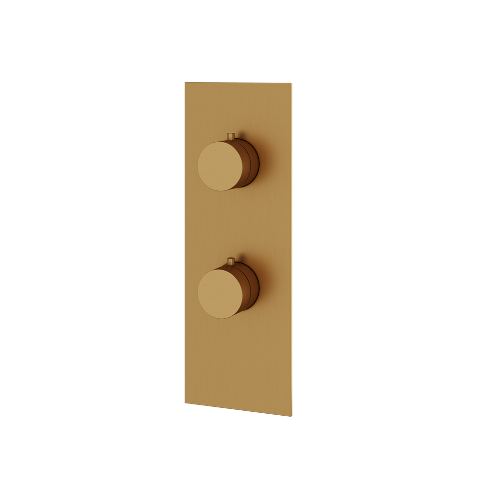 Aquabrass - Square/Round Trim Set with Diverter for Thermostatic Valve - 2-Way shared