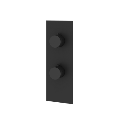 Aquabrass - Square/Round Trim Set with Diverter for Thermostatic Valve - 2-Way shared