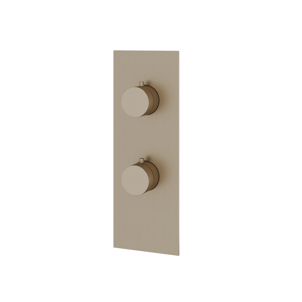 Aquabrass - Square/Round Trim Set with Diverter for Thermostatic Valve - 2-Way shared