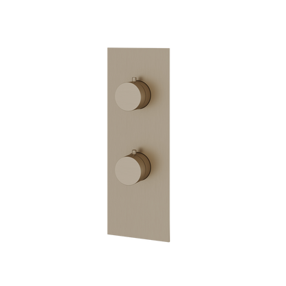 Aquabrass - Square/Round Trim Set with Diverter for Thermostatic Valve - 2-Way shared