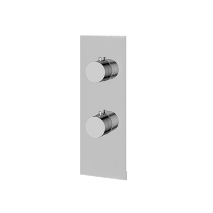 Aquabrass - Square/Round Trim Set with Diverter for Thermostatic Valve - 2-Way shared