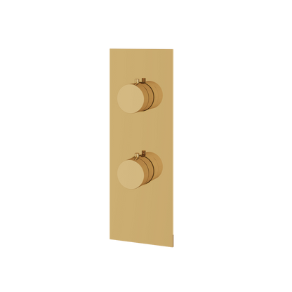 Aquabrass - Square/Round Trim Set with Diverter for Thermostatic Valve - 2-Way shared