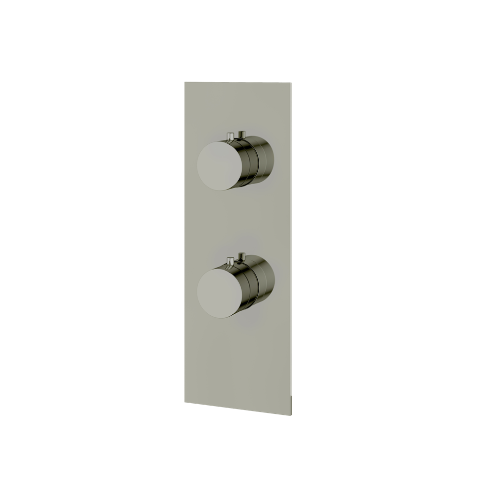 Aquabrass - Square/Round Trim Set with Diverter for Thermostatic Valve - 2-Way shared