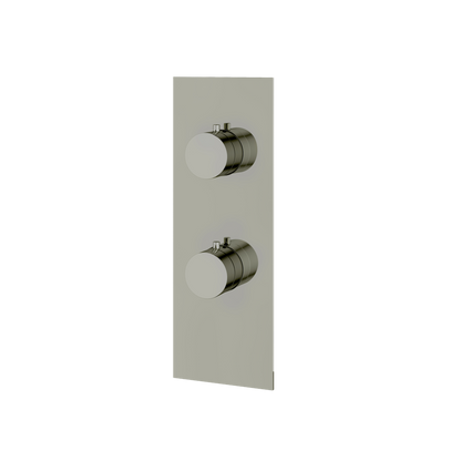 Aquabrass - Square/Round Trim Set with Diverter for Thermostatic Valve - 2-Way shared