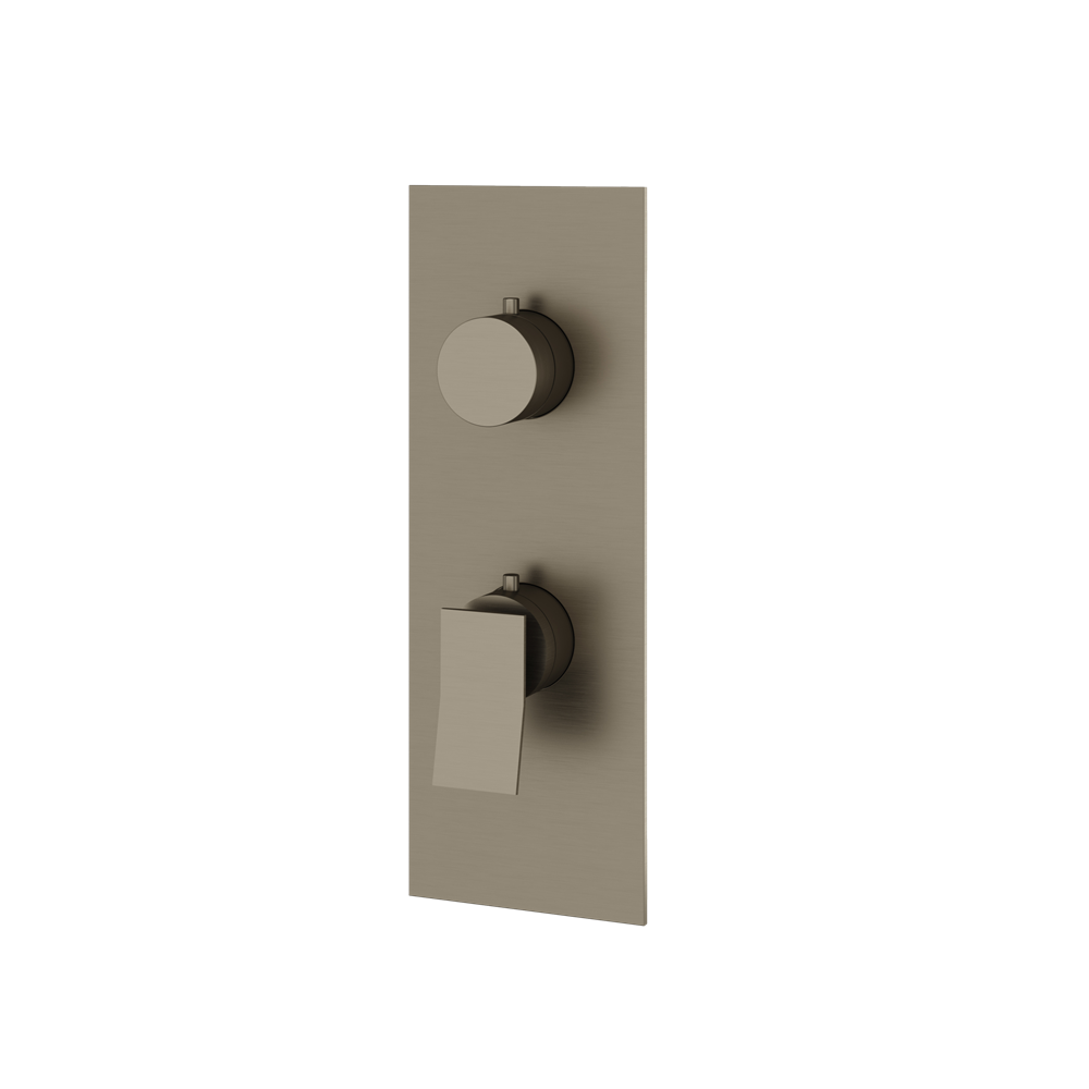 Aquabrass - Chicane Square/Round Trim Set with Diverter for Thermostatic Valve - 3-Way shared