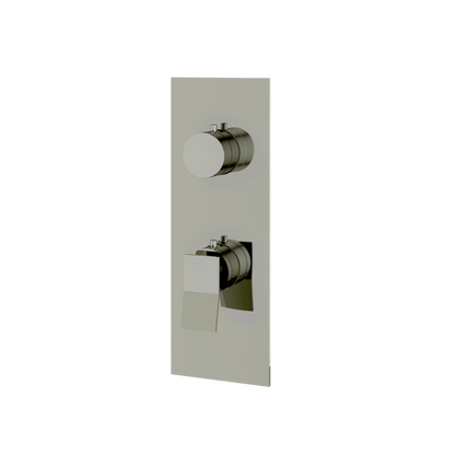 Aquabrass - Chicane Square/Round Trim Set with Diverter for Thermostatic Valve - 3-Way shared