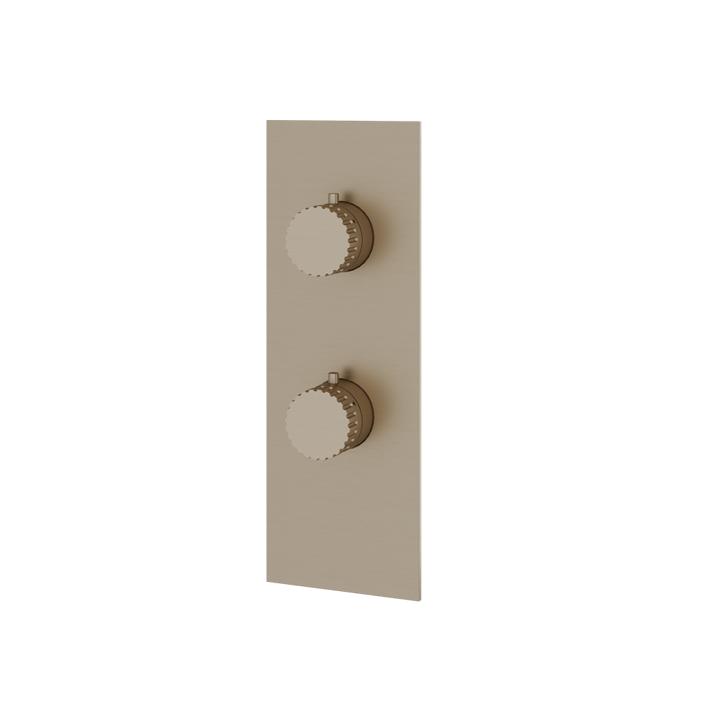 Aquabrass - Tosca Square/Round Trim Set with Diverter for Thermostatic Valve - 3-Way shared