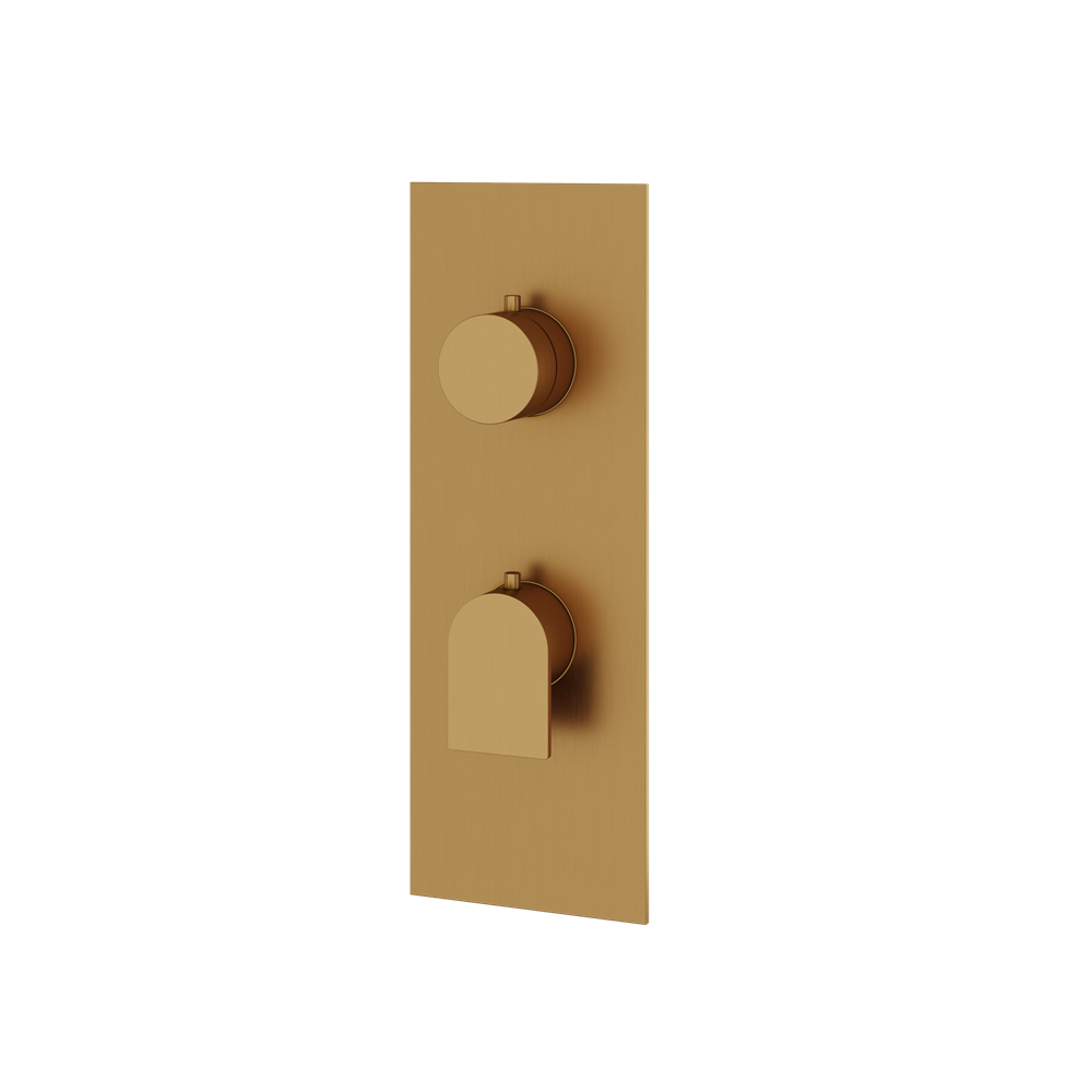 Aquabrass - Alpha Square/Round Trim Set with Diverter for Thermostatic Valve - 3-Way shared