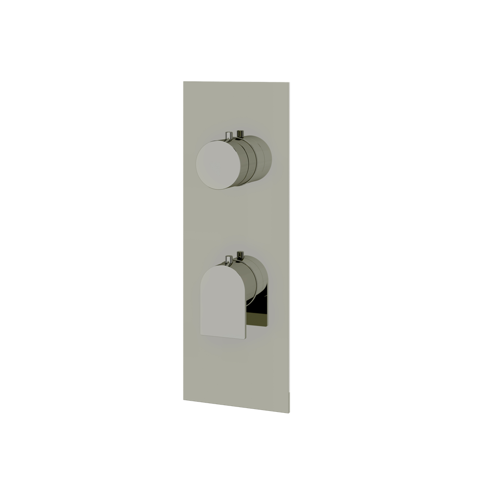 Aquabrass - Alpha Square/Round Trim Set with Diverter for Thermostatic Valve - 3-Way shared