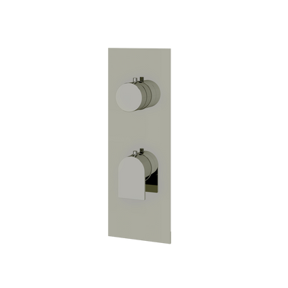 Aquabrass - Alpha Square/Round Trim Set with Diverter for Thermostatic Valve - 3-Way shared