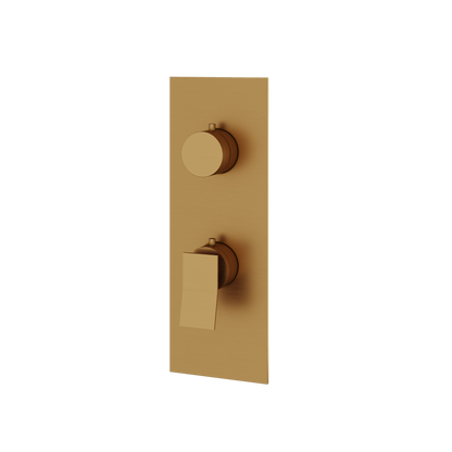 Aquabrass - Chicane Square/Round Trim Set with Diverter for Thermostatic Valve - 2-Way non-shared CalGreen compliant
